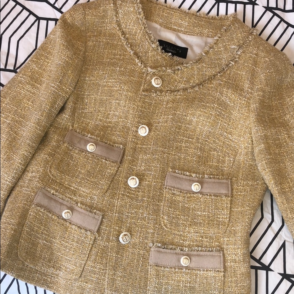Talbots Gold metallic jacket. Size 6